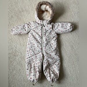 H&M floral baby girl snowsuit 18 months